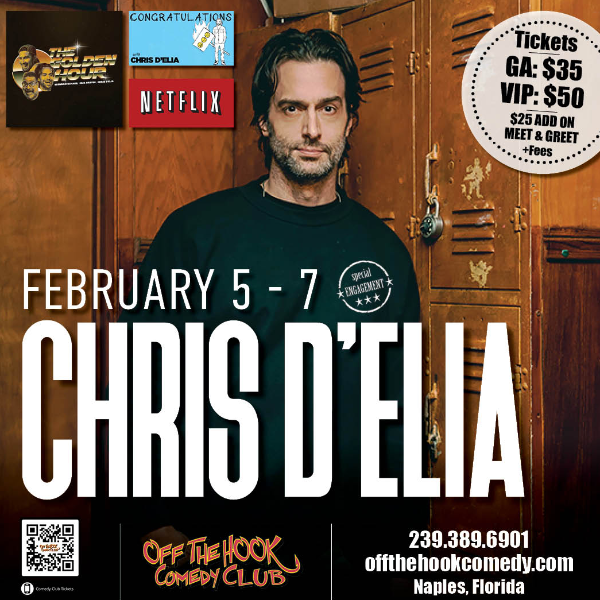 Poster for Comedian Chris D'Elia Live in Naples, Florida!