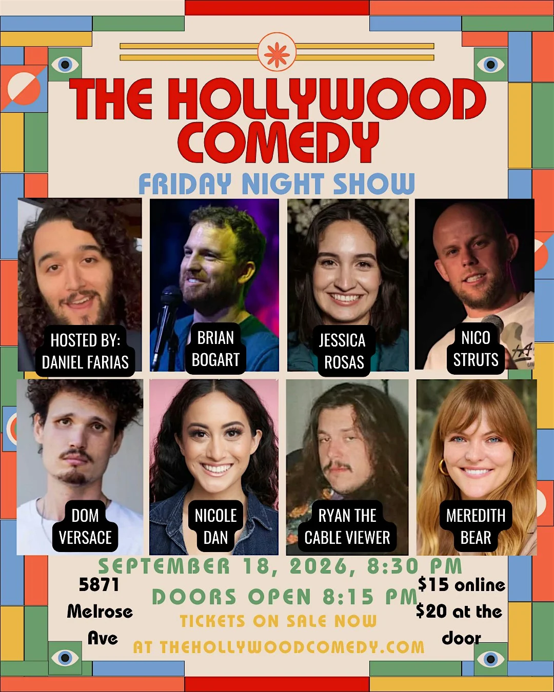 Poster for Friday Night Standup Comedy Performance Produced by THC Hosts!
