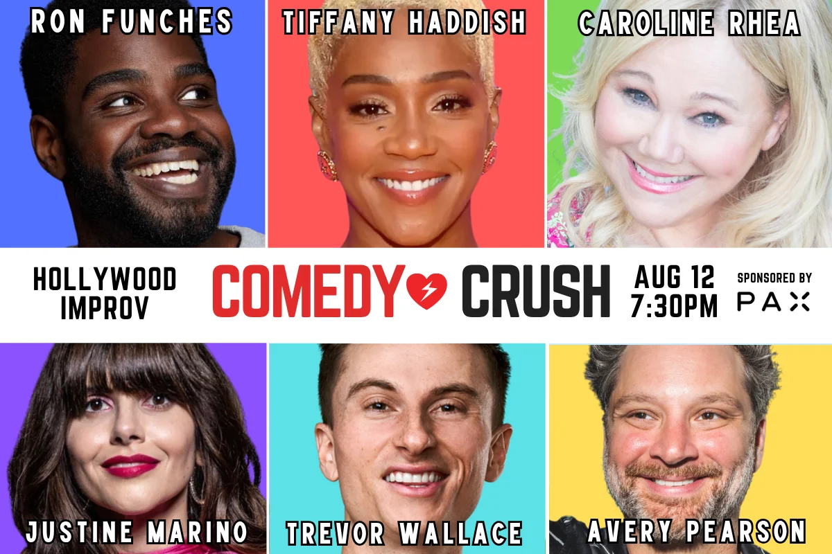 Poster for *JUST ADDED: TREVOR WALLACE* COMEDY CRUSH ft. TIFFANY HADDISH, RON FUNCHES, CAROLINE RHEA, JUSTINE MARINO, AVERY PEARSON & HUGE SPECIAL GUESTS!