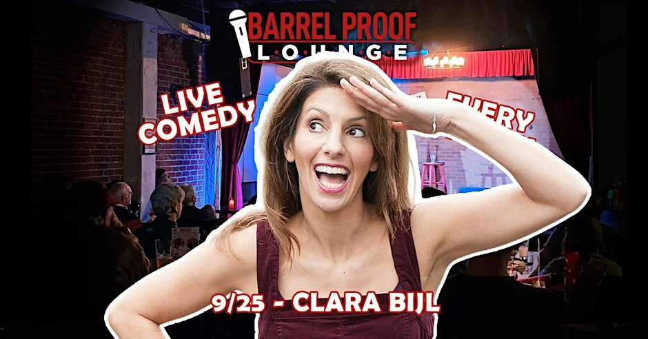 Poster for CLARA BIJL headlines Friday Night Comedy in Downtown Santa Rosa