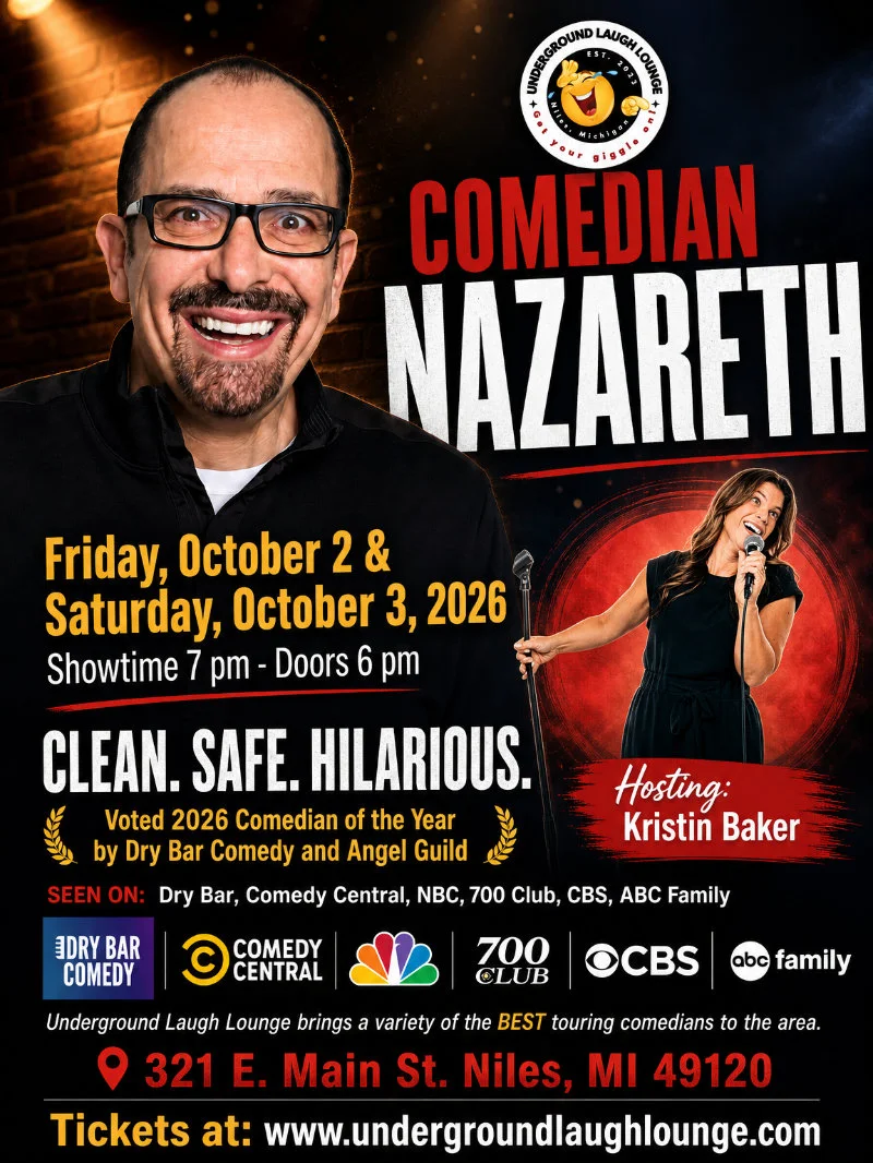 Poster for Special Event: Comedian Nazareth — Friday 7:00pm Show