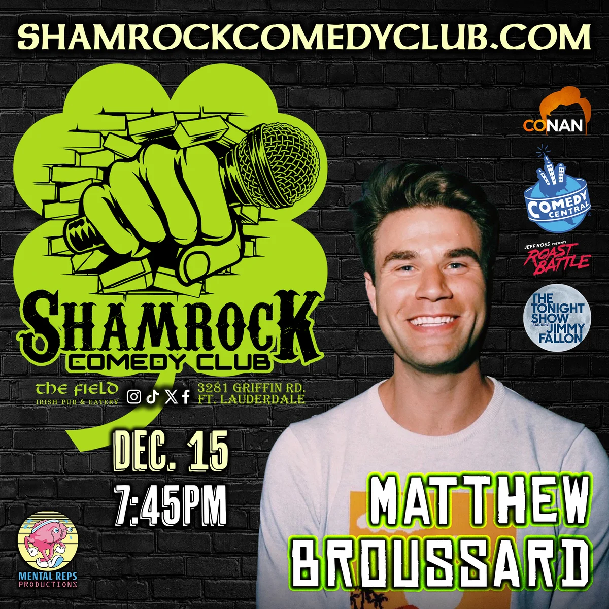 Poster for Matthew Broussard @ Shamrock Comedy Club