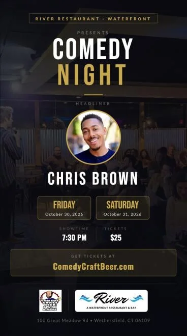 Poster for Comedy Night at Brew Ha Ha at River