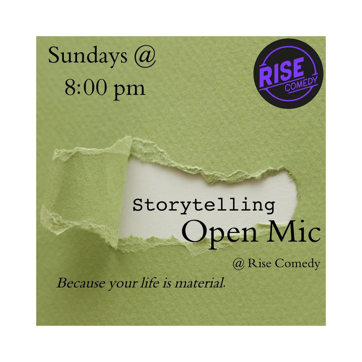 Poster for Anecdotal Open Mic