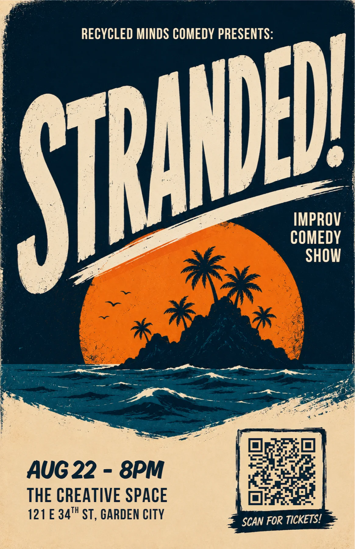 Poster for Stranded Improv Comedy Show