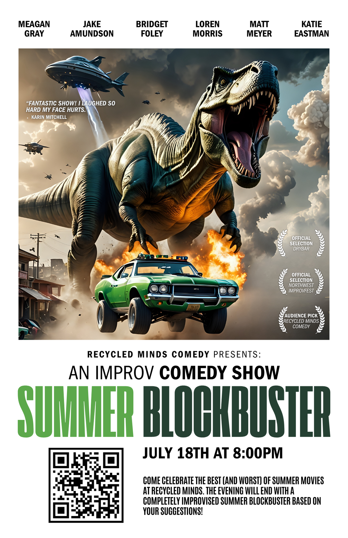 Poster for Summer Blockbuster Improv Comedy Show