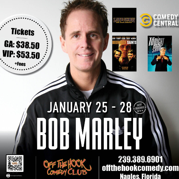 Poster for Comedian Bob Marley Live in Naples, Florida!