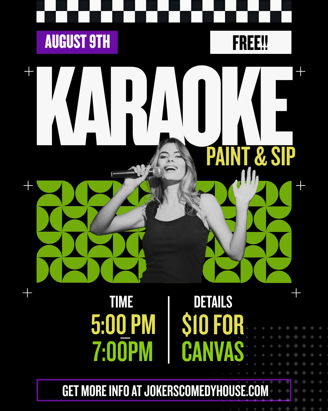 Poster for "Karaoke" Paint and Sip