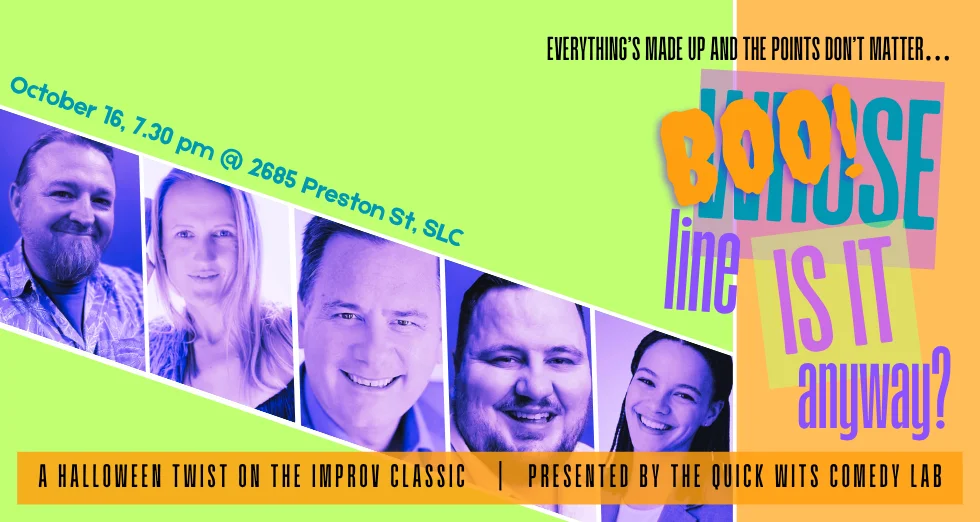 Poster for Boo!’s Line is it Anyway? Improv Comedy | 7:30 PM