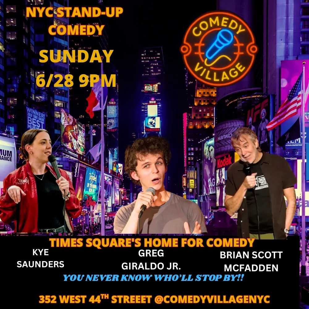Poster for Times Square Comedy | Sun, June 28th @9 PM