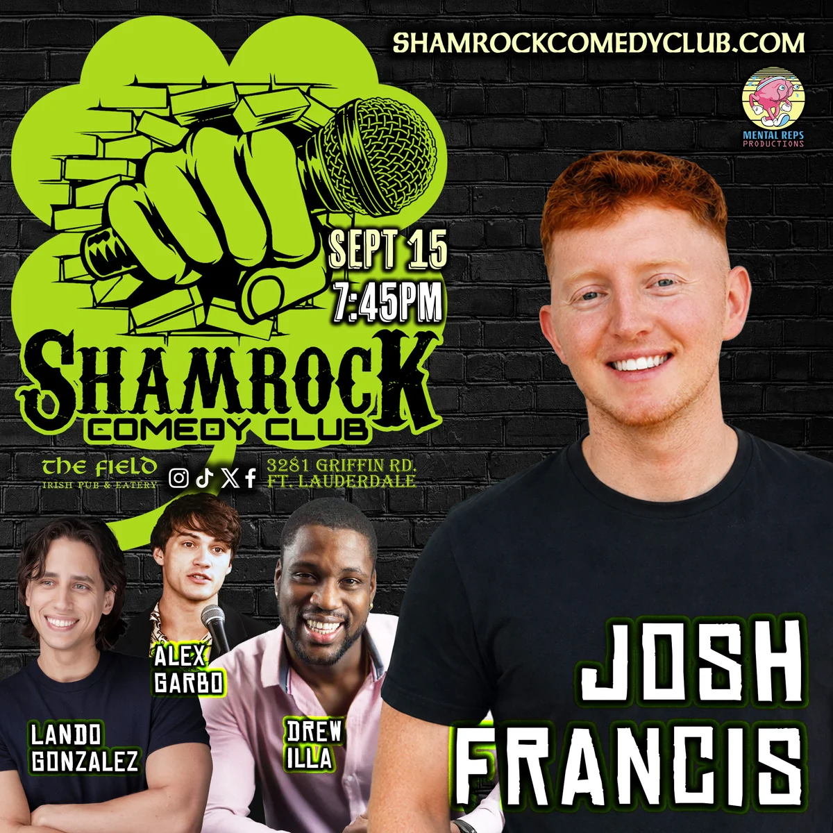 Poster for Josh Francis @ Shamrock Comedy Club