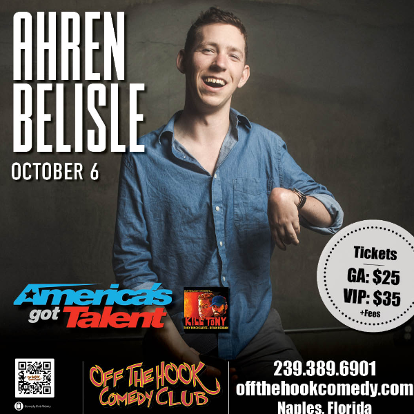 Poster for Comedian Ahren Belisle Live in Naples, Florida!
