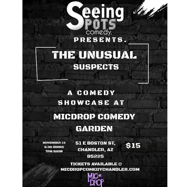 Poster for SEEING SPOTS PRESENTS "THE UNUSUAL SUSPECTS"