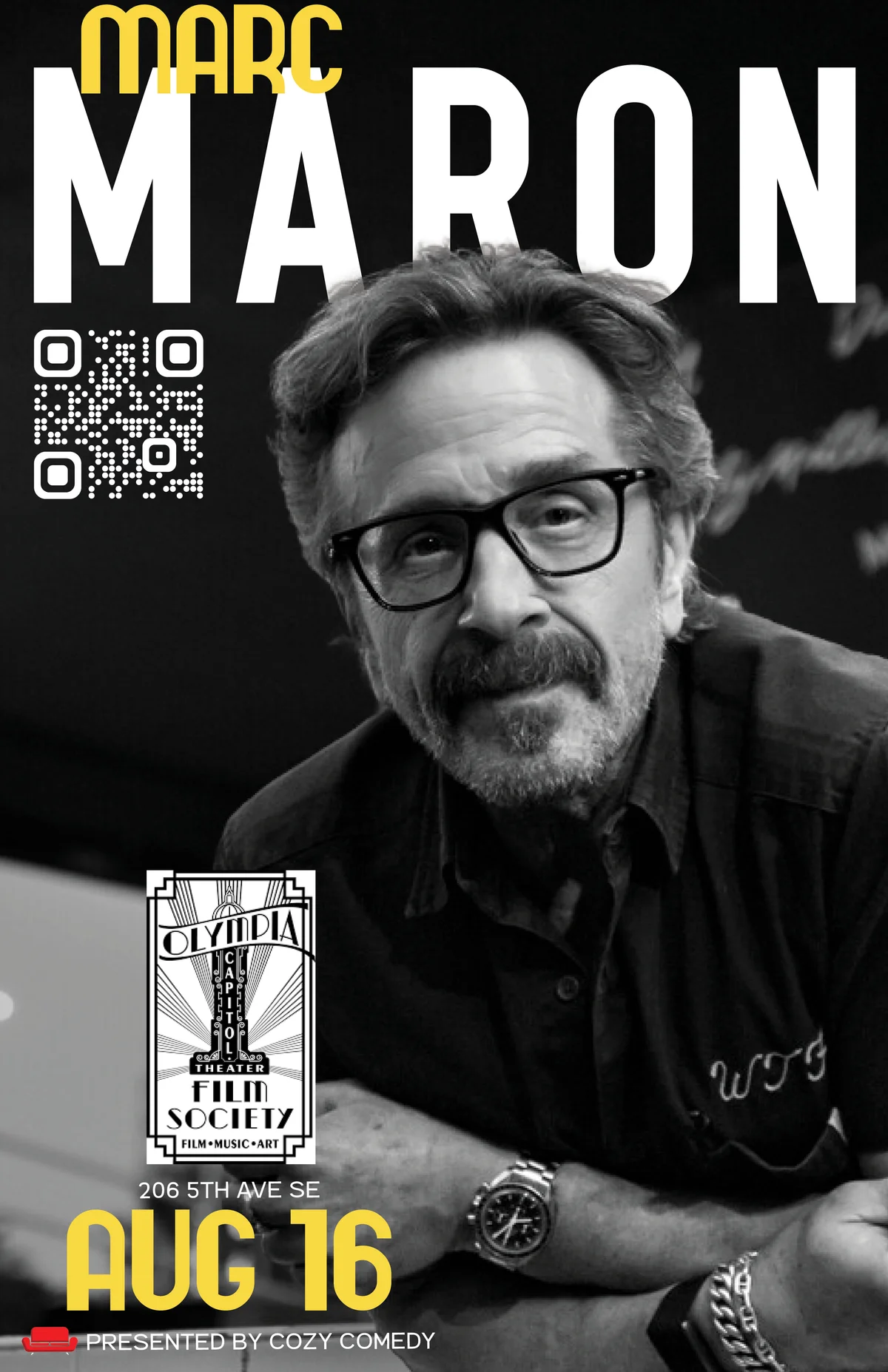 Poster for Marc Maron Live at Capitol Theater, Olympia!