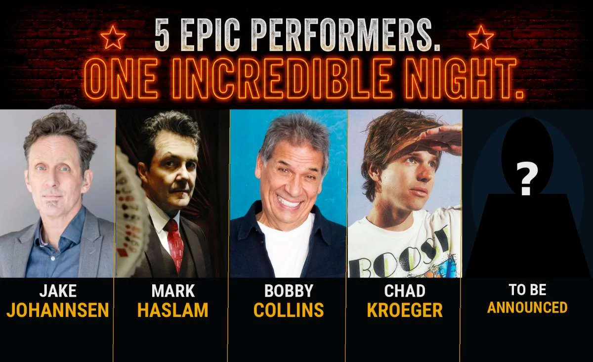 Poster for Jake Johannsen, Mark Haslam, Bobby Collins, Chad Kroeger & Tara Cannistraci at 8PM