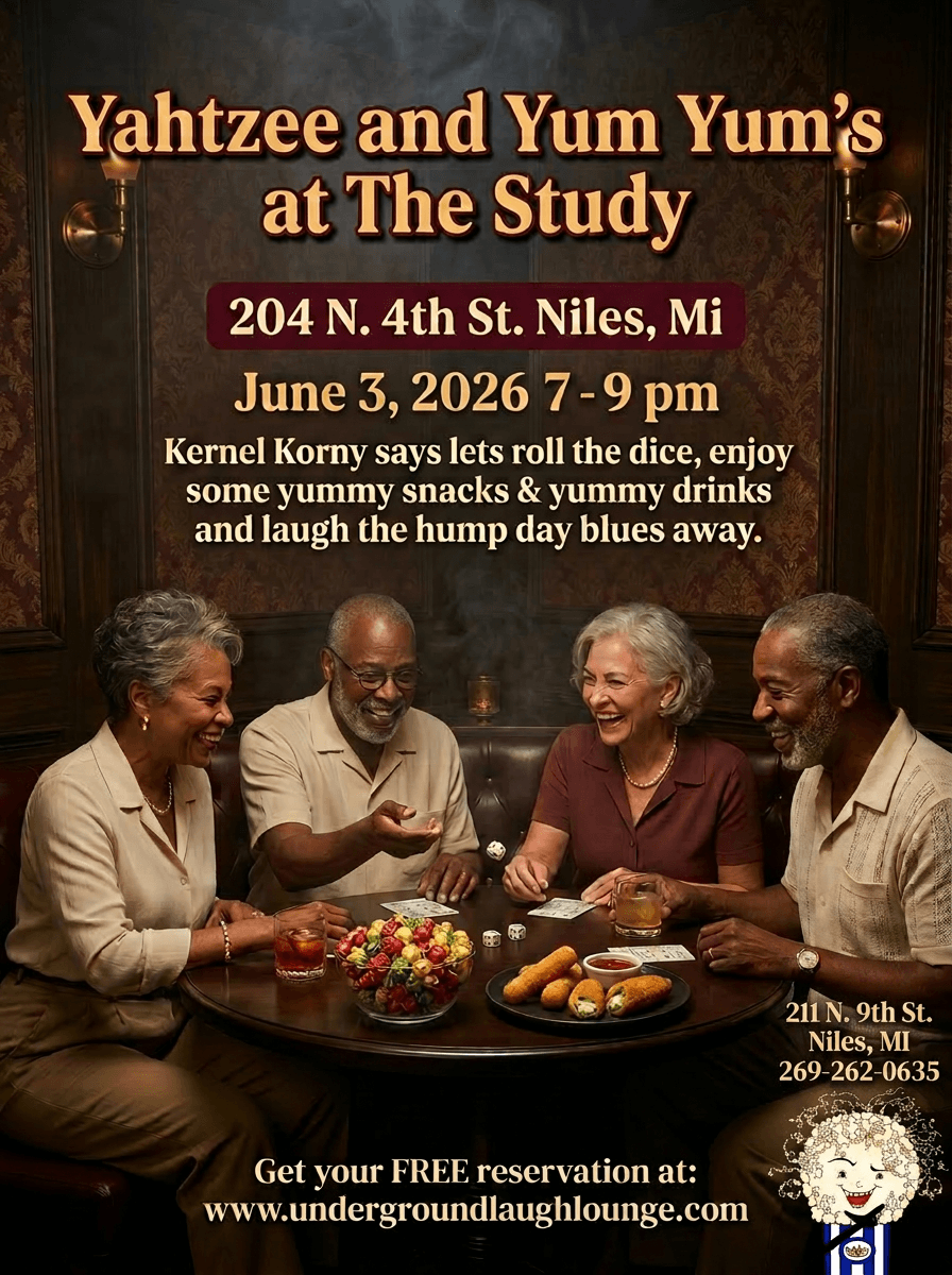 Poster for Yahtzee & Yum Yums at The Study