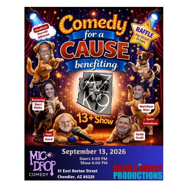 Poster for COMEDY FOR A CAUSE: AZK9 RESCUE