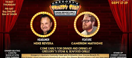 Poster for Sept 17-Sept 19 Gregory's Comedy Club