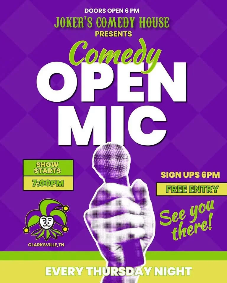 Poster for Open Mic Night at Jokers Comedy House!