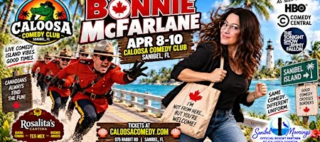 Poster for Caloosa Comedy Nights with Headliner Bonnie McFarlane