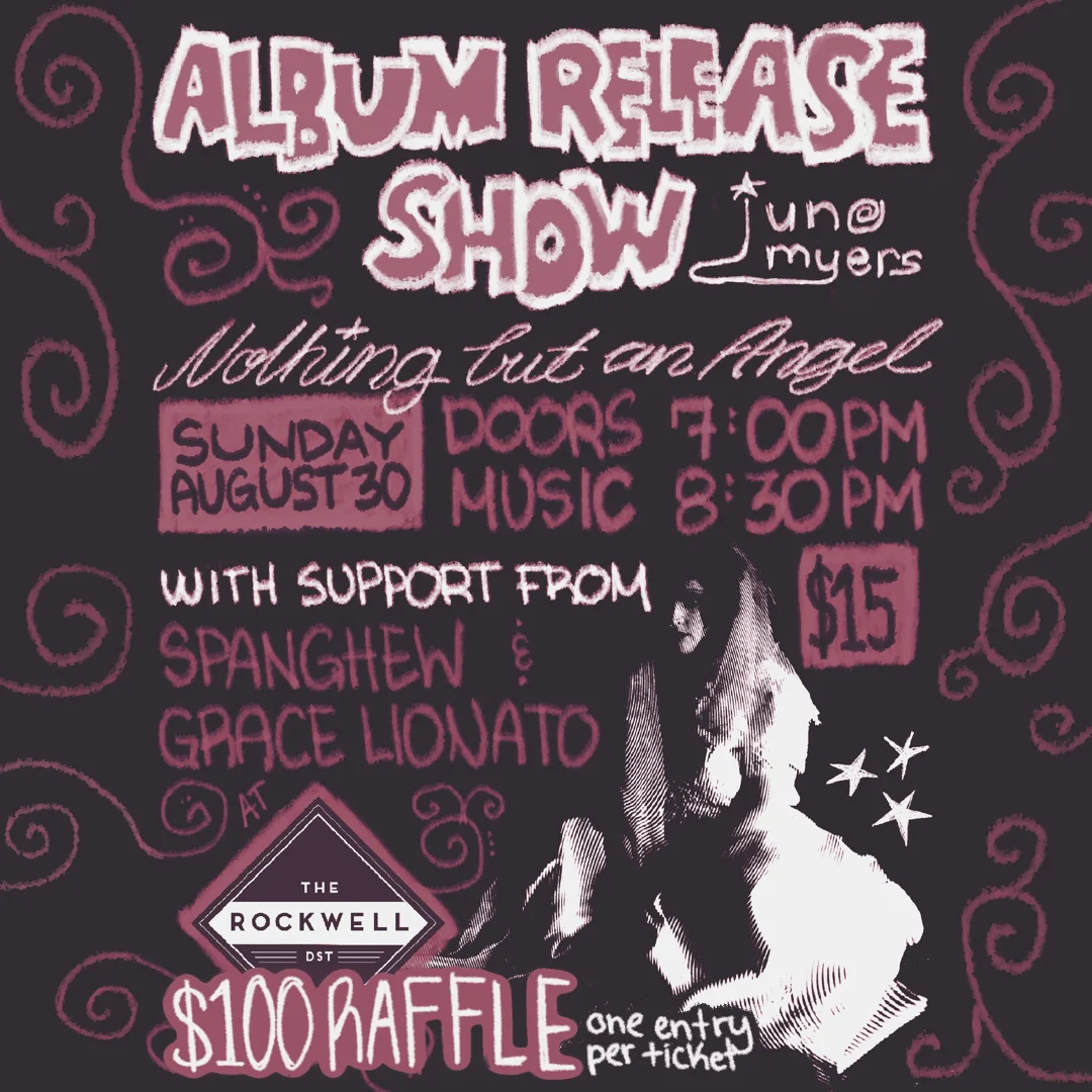 Poster for Juno Myers – “Nothing But An Angel” Album Release Show