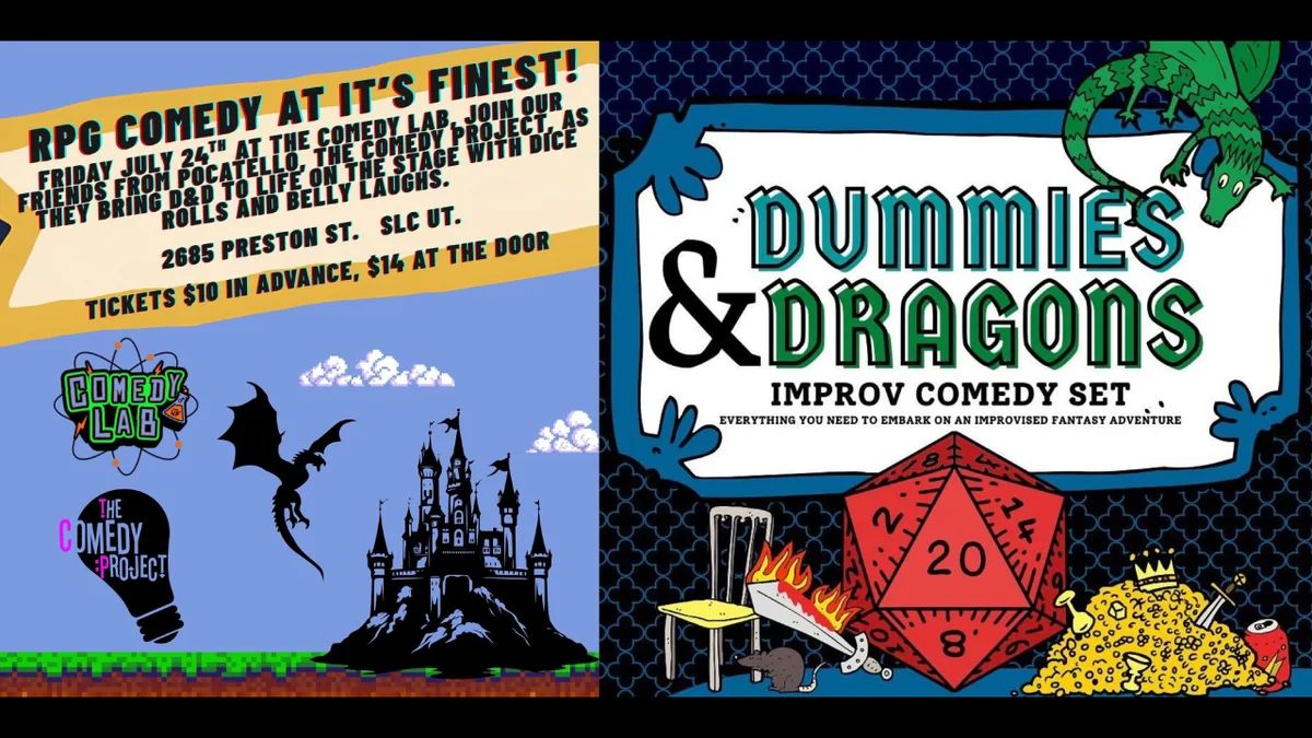 Poster for Dummies and Dragons at The Lab!