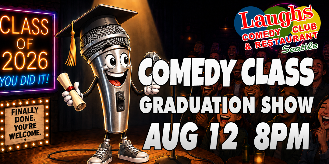 Poster for Comedy Class Graduation Show with Andrew Frank (5:30pm class)