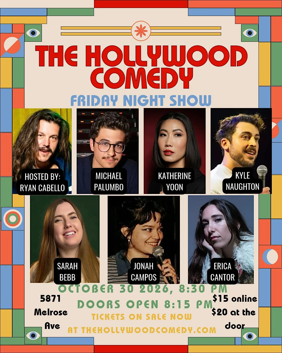 Poster for Friday Night Standup Comedy Performance Produced by THC Hosts!