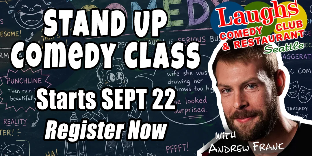Poster for Standup Comedy Class with Andrew Frank