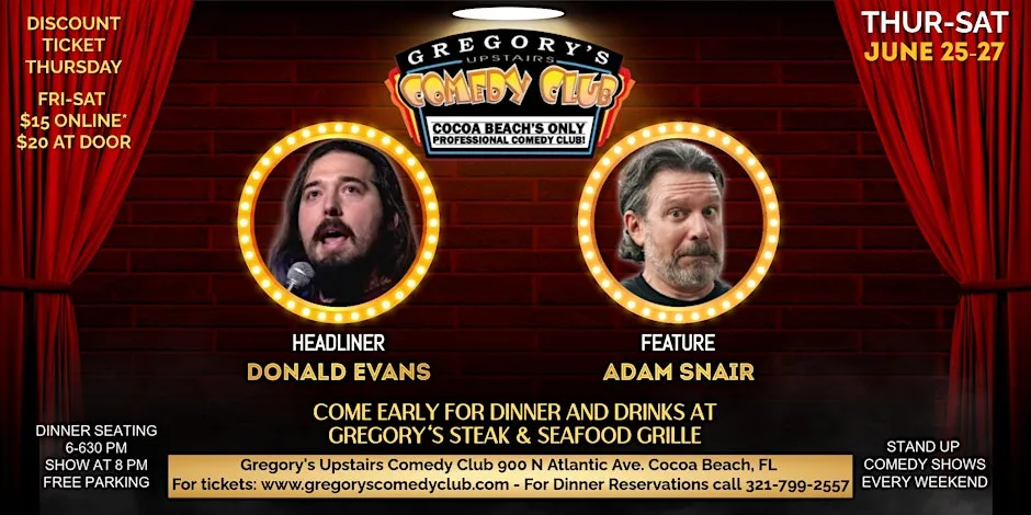 Poster for June 25-June 27 Gregory's Comedy Club