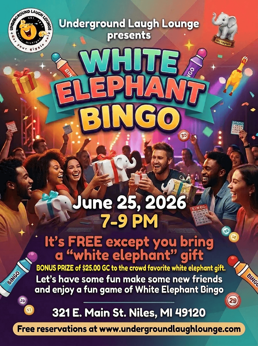 Poster for White Elephant Bingo