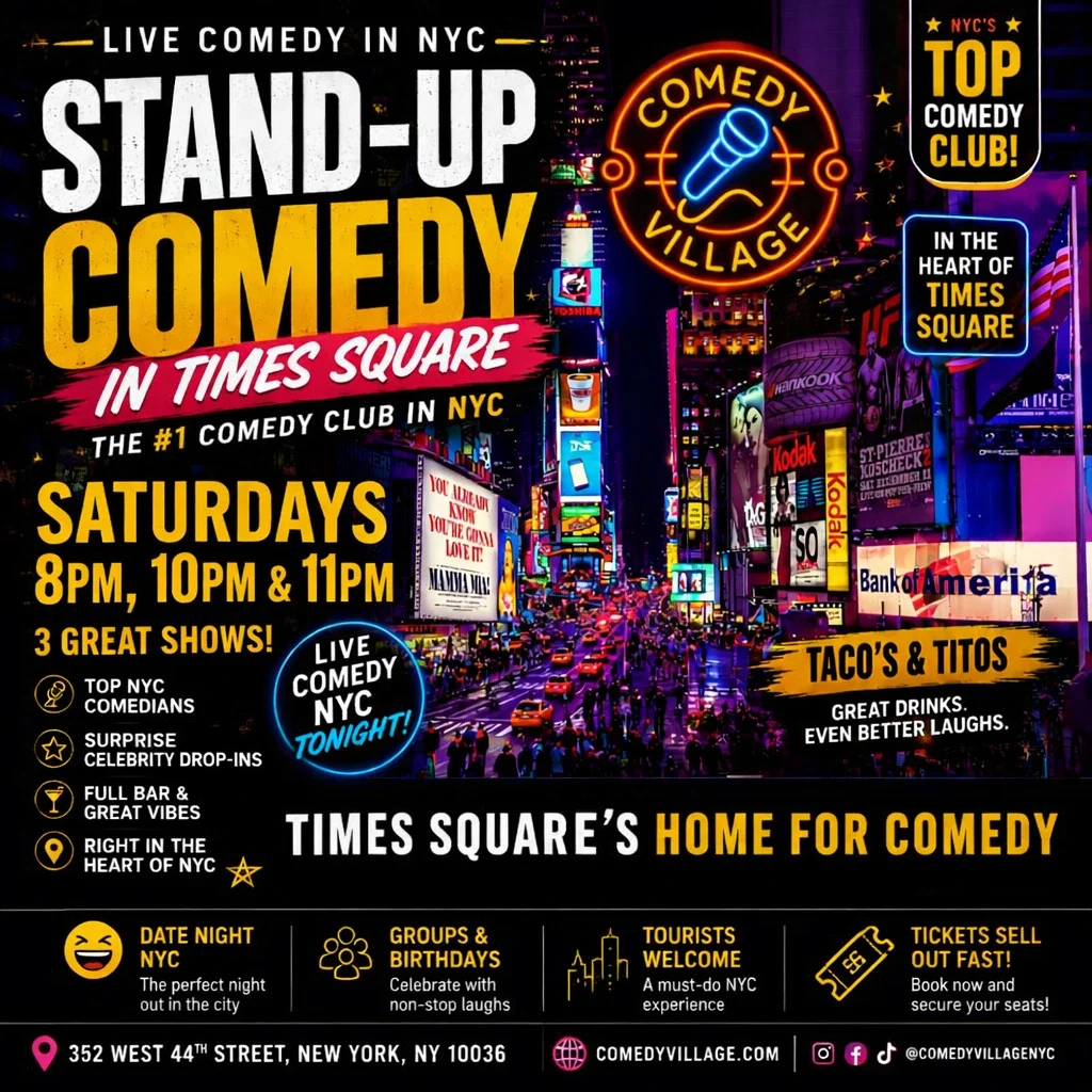 Poster for Live Comedy NYC | Sat, October 10th @11 PM