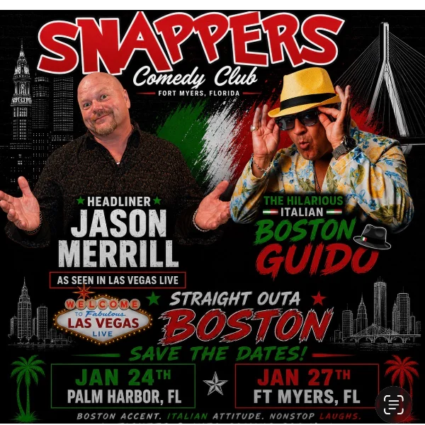 Poster for Straight Outta Boston with Jason Merrill and The Boston Guido