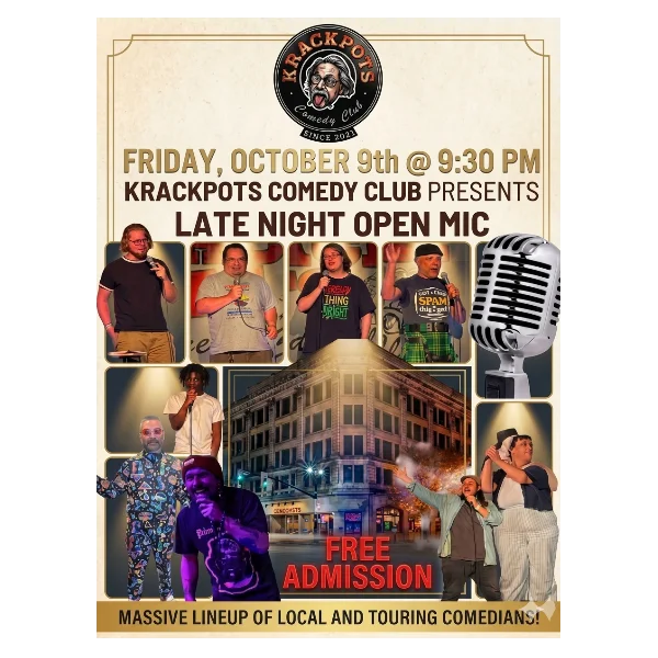 Poster for **** FREE **** LATE NIGHT SATURDAY OPEN MIC