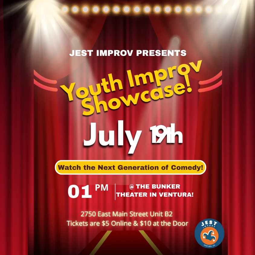 Poster for Jest Improv's Youth Improv Showcase!