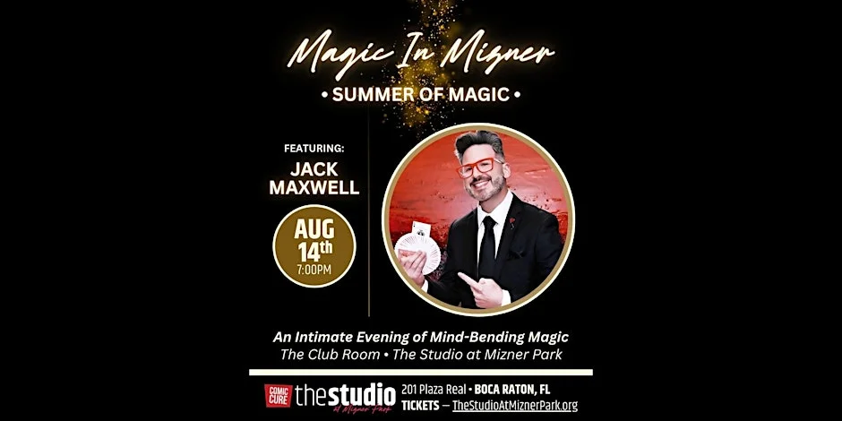 Poster for Magic & Mentalism in Mizner with Magic Jack Maxwell