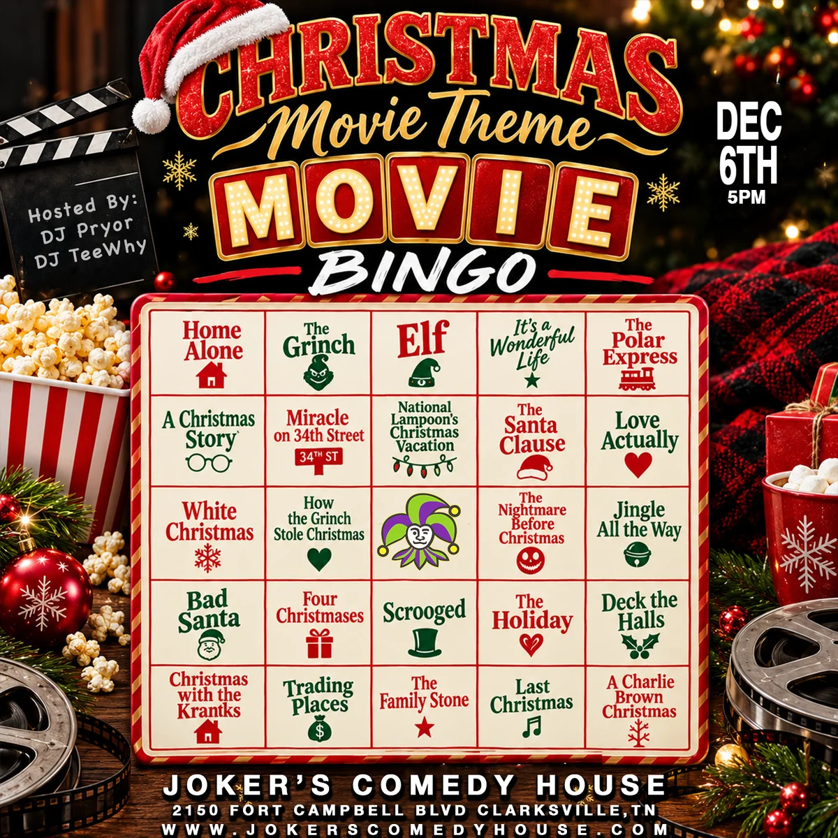 Poster for Christmas Movie Bingo