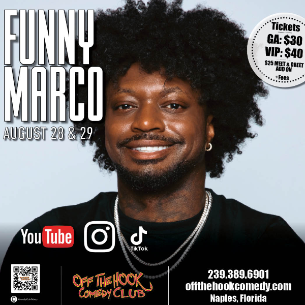 Poster for Comedian Funny Marco Live in Naples, Florida!