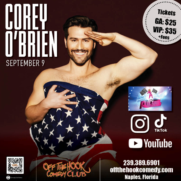 Poster for Comedian Corey O'Brien Live in Naples, Florida!