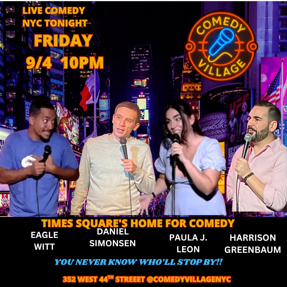 Poster for Times Square Comedy | Friday, September 4th @10 PM