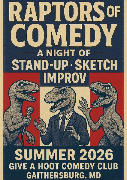 Poster for Montgomery College Raptors of Comedy Sketch show