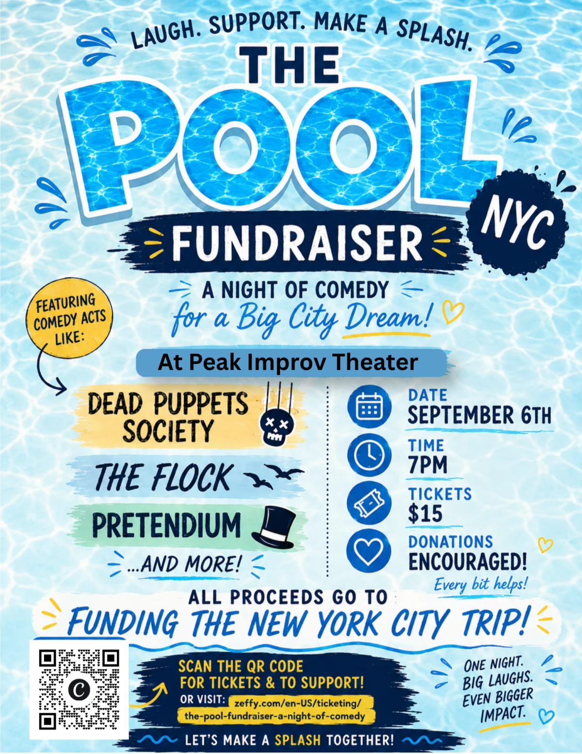 Poster for THE POOL FUNDRAISER: A NIGHT OF COMEDY