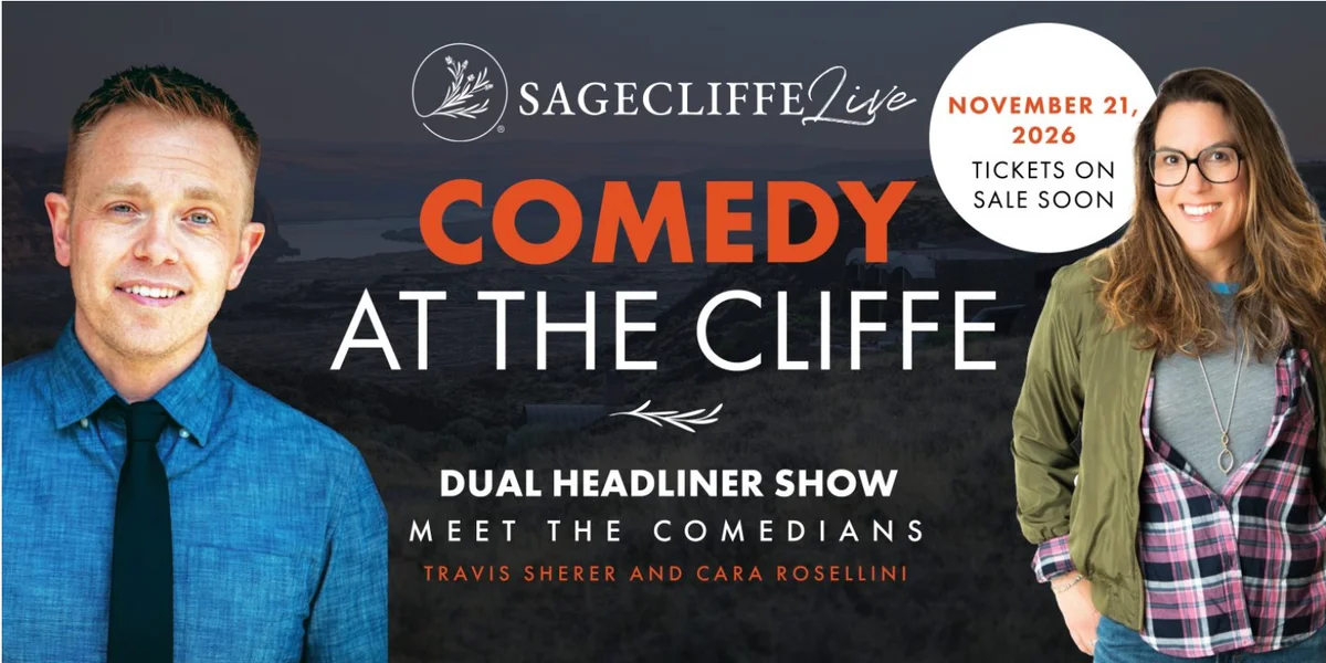 Poster for Comedy on the Cliffe: Travis Sherer & Cara Rosellini!
