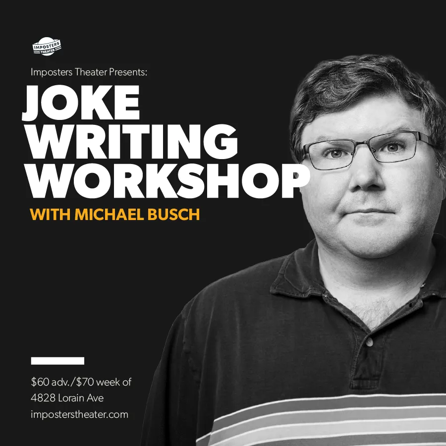 Poster for Joke Writing Workshop with Michael Busch