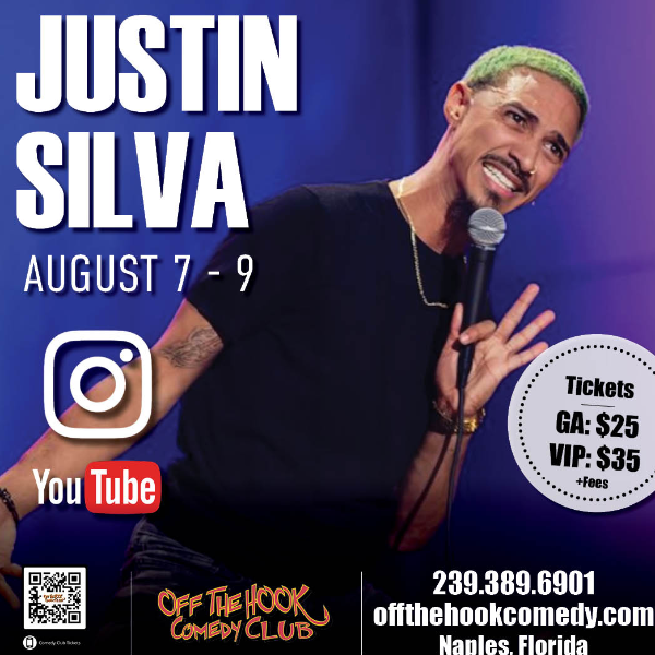 Poster for Comedian Justin Silva Live in Naples, Florida!