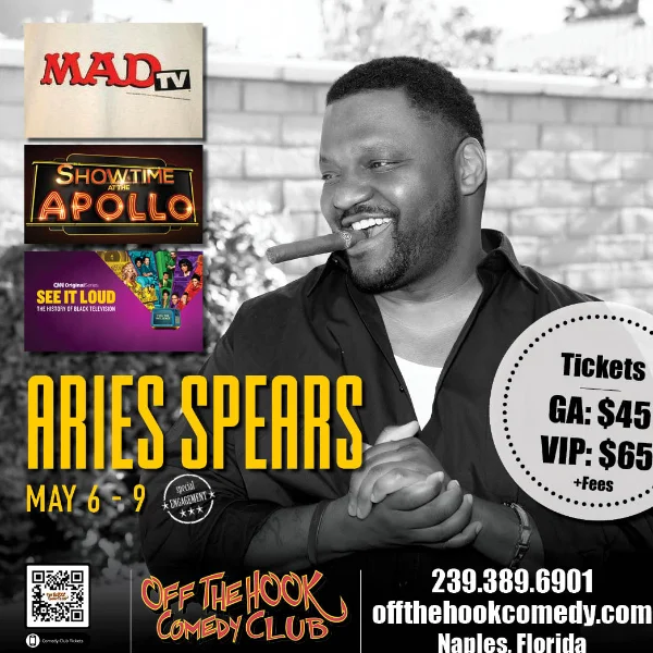 Poster for Comedian Aries Spears Live in Naples, Florida!
