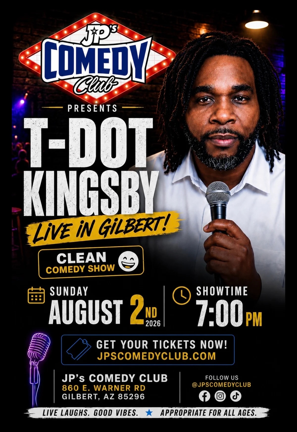Poster for CLEAN COMEDY SHOW- T-Dot and Friends!!!