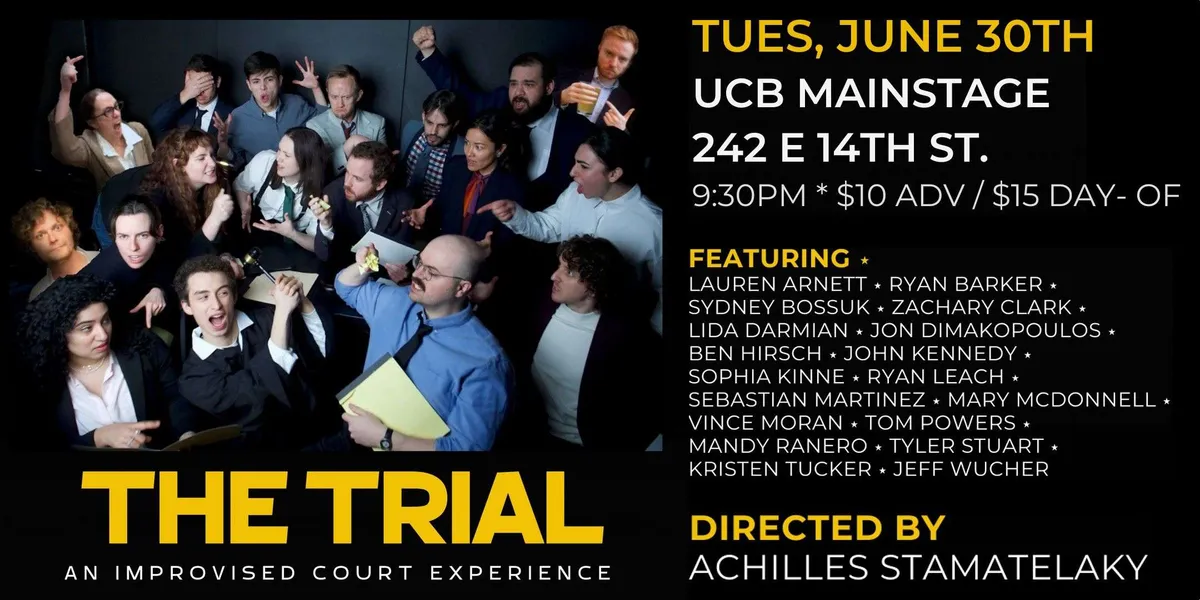 Poster for The Trial: An Improvised Court Experience