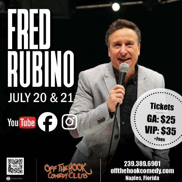 Poster for Comedian Fred Rubino Live in Naples, Florida!