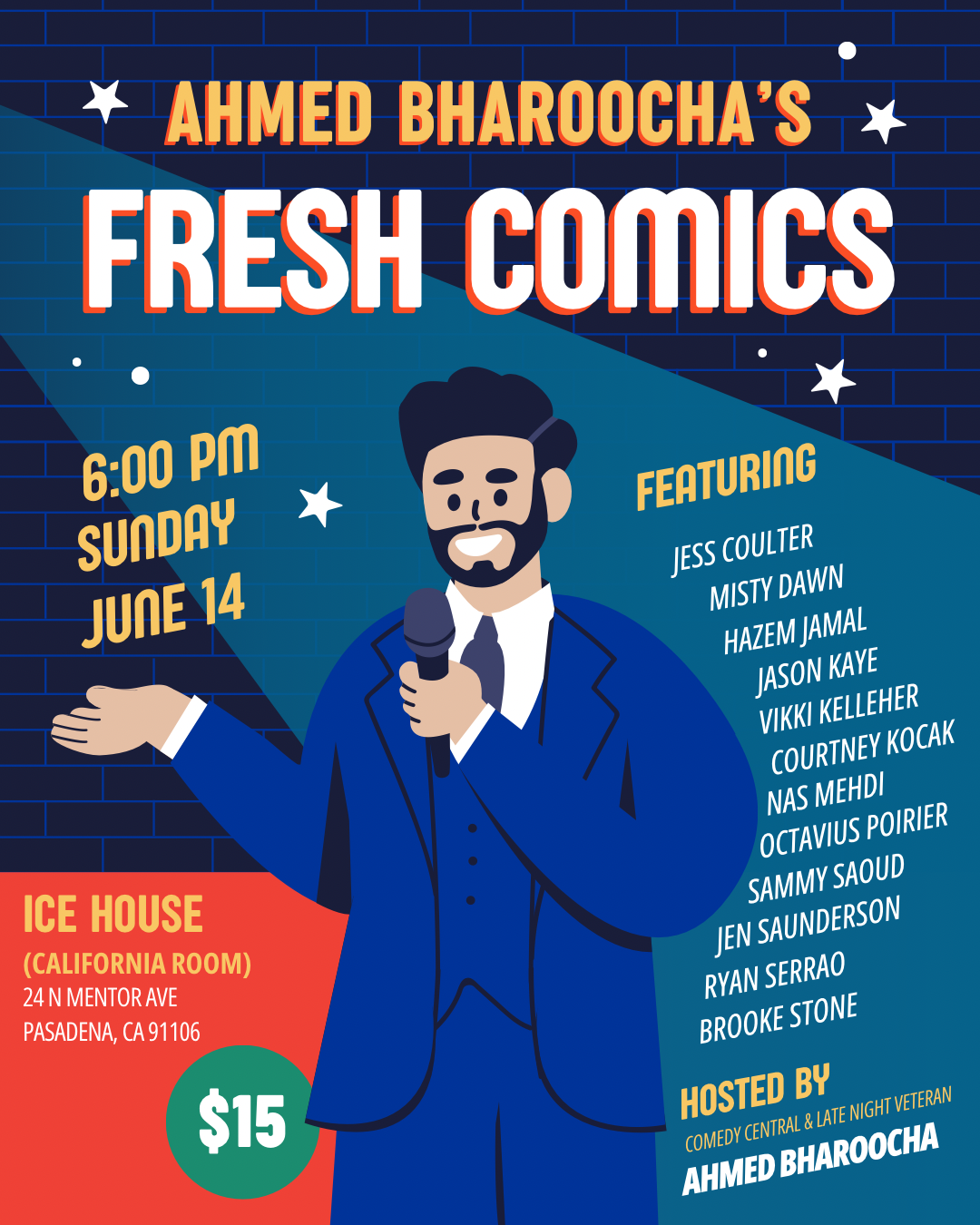 Poster for Ahmed Bharoocha’s Fresh Comics
